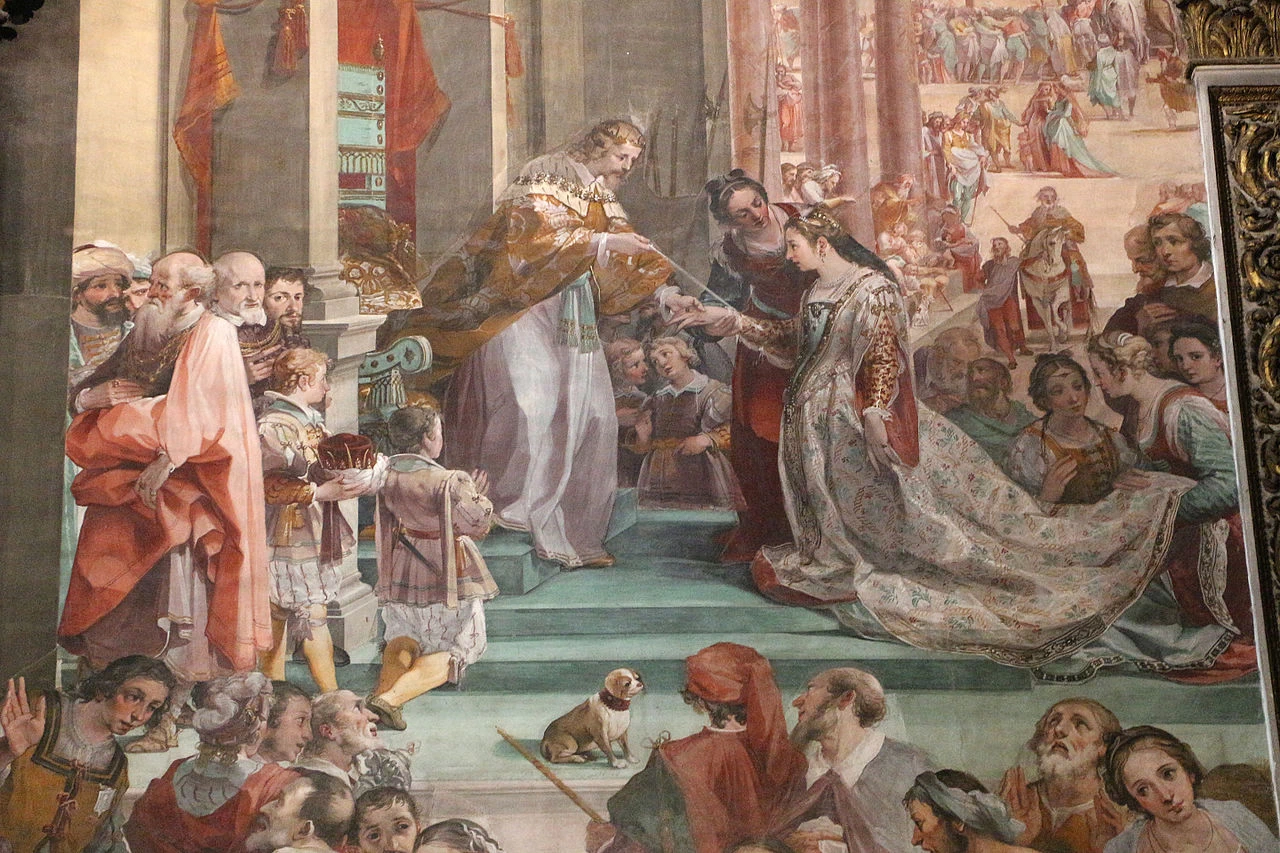 Nozze di Ester e Assuero - Cattedrale di Siena, dettaglio